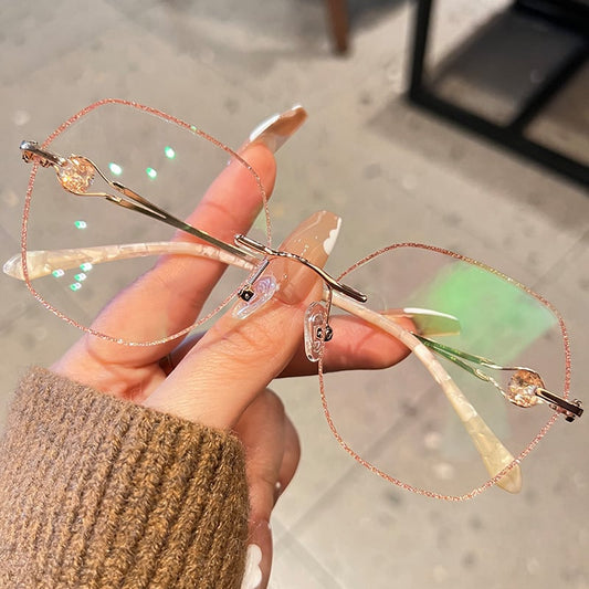 Women's Rimless Full Star Diamond Eyeglasses